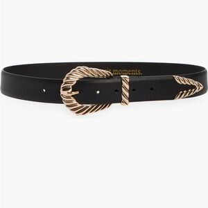 Petit Moments Modern Rodeo Belt XS/S Black/Gold NWOT